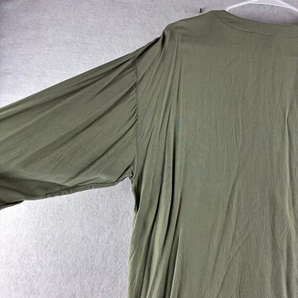 XPRSO Tunic Top Button Long Sleev Medium 100% Rayon Sage Green Cottage Lagenlook - Picture 4 of 10